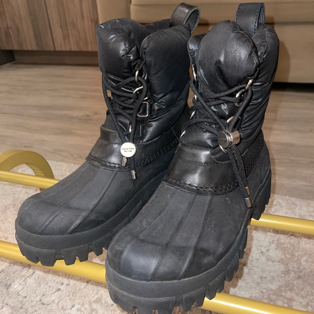 Rag & Bone RB Womens Black Winter Snow Rain Boots